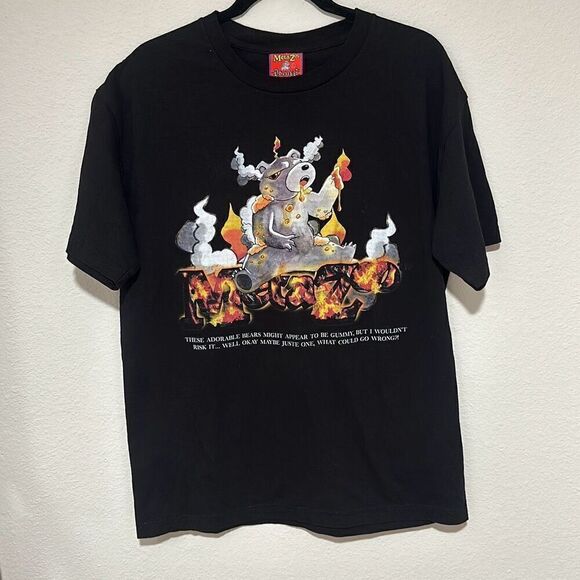 Dbruze x Meta Zoo Mens Black Lava Bear Short Sleeve Crew Neck T-Shirt Size Large - Picture 1 of 7